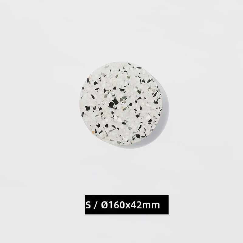 Waterproof round LED outdoor wall light terrazzo and acrylic, indoor or garden lighting