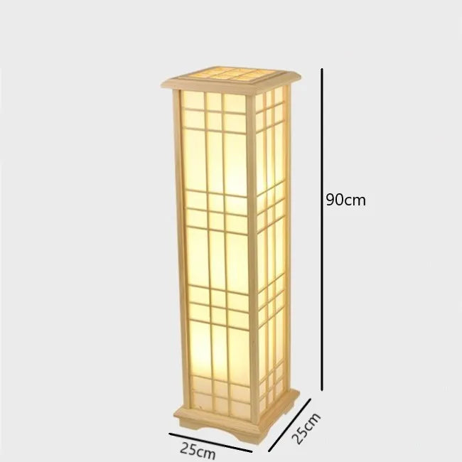 Modern Japanese tatami solid wood LED floor lamp