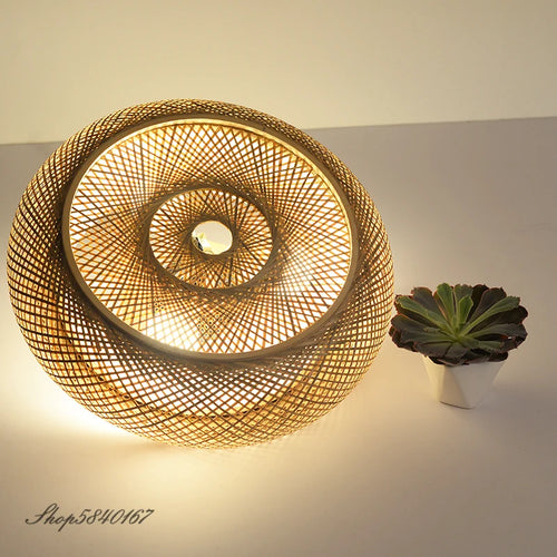 Handmade bamboo pendant light decorative Chinese style - vue 6 sur 12