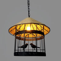 Industrial loft bird cage pendant light