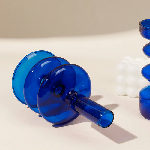 Glass candle holders for romantic decoration and parties - vue 5 sur 14