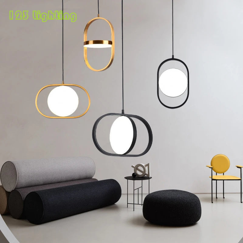 Rotating LED pendant light for café, bar, restaurant and hall