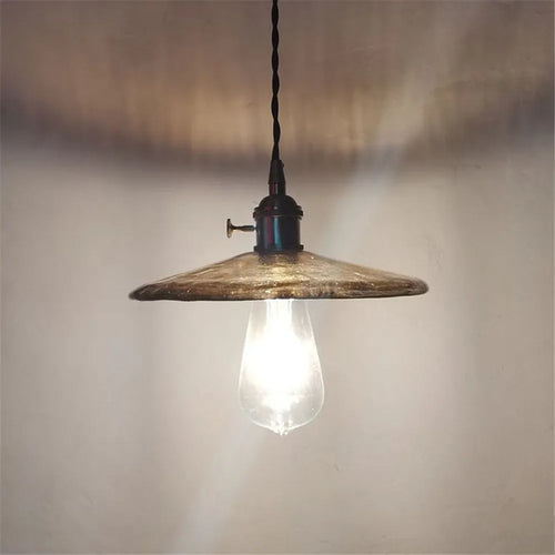 Vintage nordic style glass and brass pendant light - vue 6 sur 6