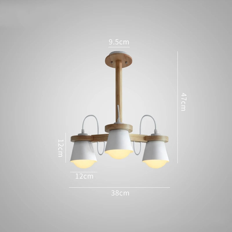 Nordic wooden pendant light for elegant interior decor - vue 12 sur 14