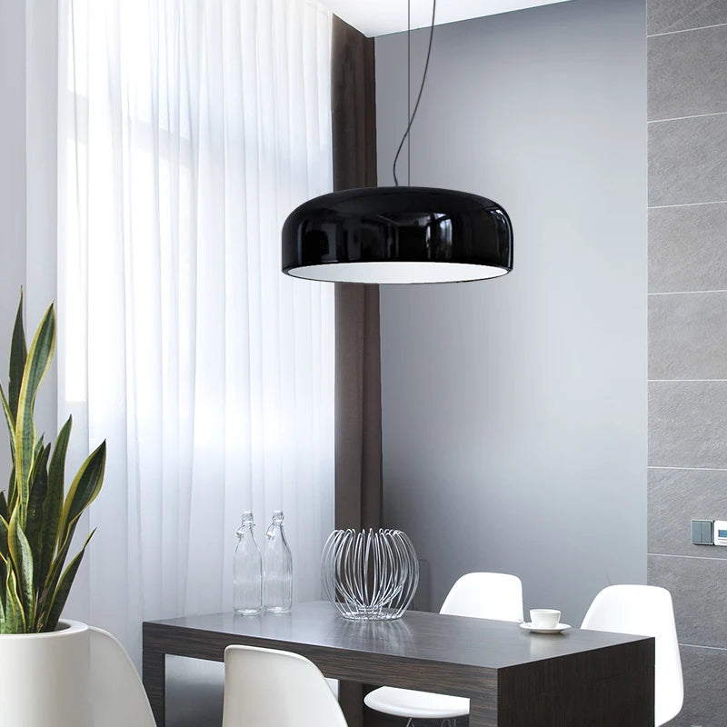 Modern aluminium pendant light round for indoor use - vue 8 sur 8