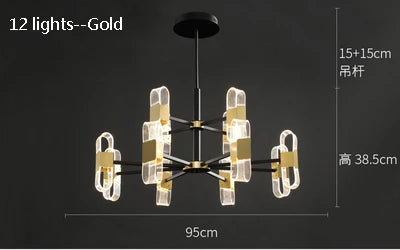Luxury designer chandelier for elegant Nordic lighting - vue 13 sur 17