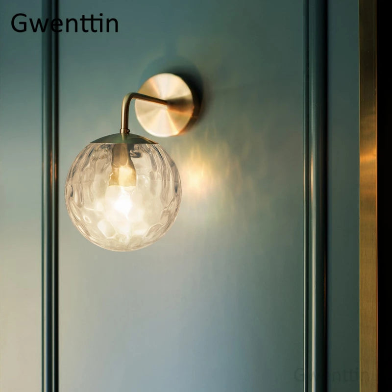 Waterproof glass wall light for modern interior decoration