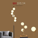 (May 16) Modern LED gold bar floor lamp with glass globes Inti