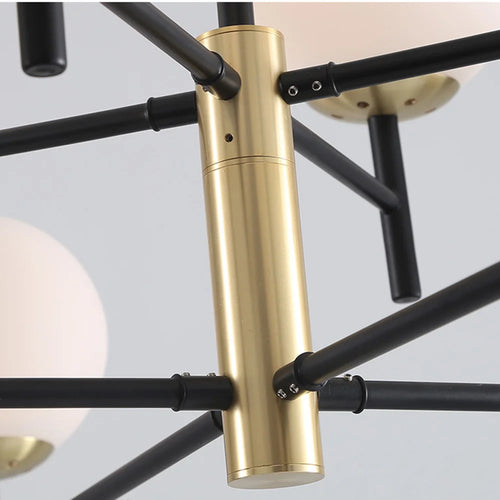 Nordic industrial 6-light glass bubble chandelier - vue 7 sur 14