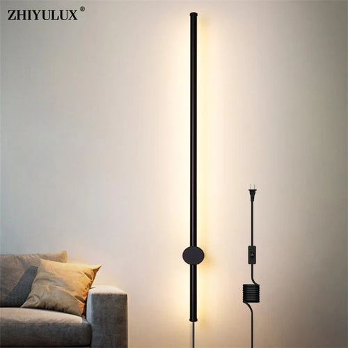 Simple wall light with plug modern LED for living room, study, bedroom, corridor, kitchen, bedside and hallway indoor lighting - vue 3 sur 20
