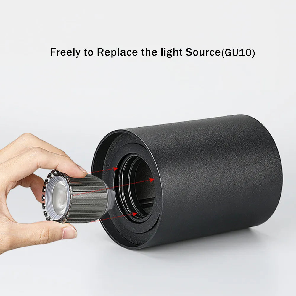 Adjustable surface mounted gu10 led ceiling spotlight