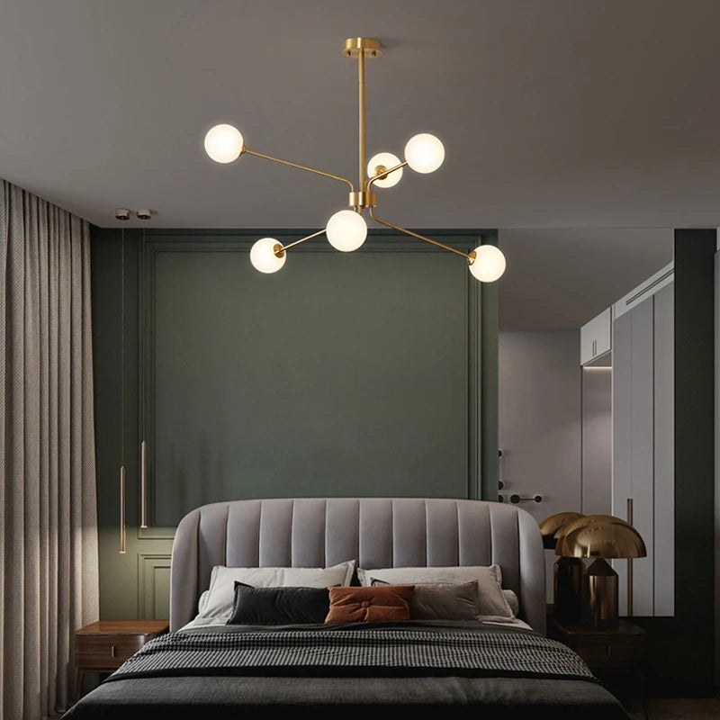 Decorative copper chandelier for a Nordic interior - vue 4 sur 9
