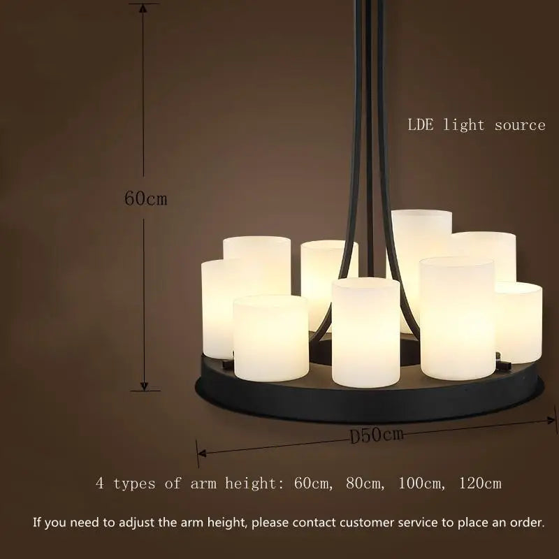 Nordic luxury dining room LED glass chandelier for kitchen island and living room - vue 11 sur 20