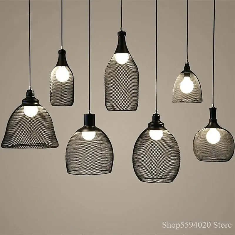 Retro loft birdcage chandelier in creative minimalist iron