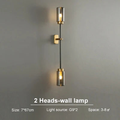 Vintage glass and gold metal wall light with creative design
