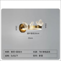 Modern Nordic creative golden butterfly LED wall light