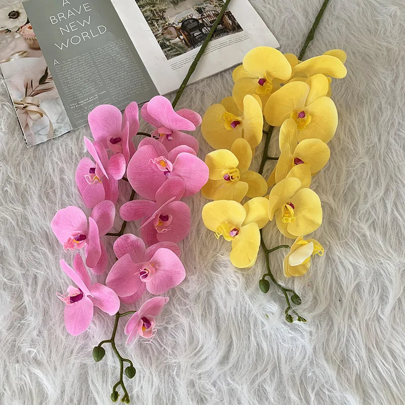 preserved phalaenopsis orchid artificial flowers for wedding decoration - vue 6 sur 17