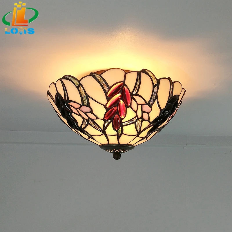 European retro glass ceiling light for chic lighting - vue 5 sur 9