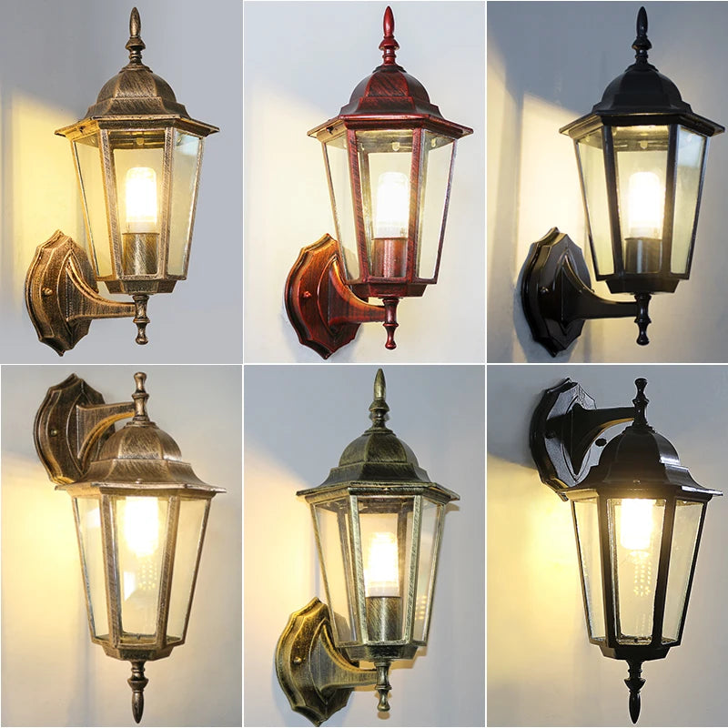Retro waterproof wall light for garden and balcony