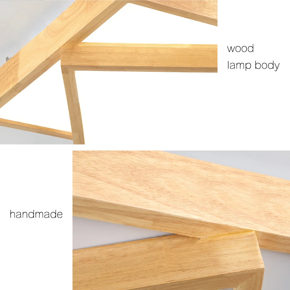 Modern solid wood LED ceiling lights - vue 6 sur 6
