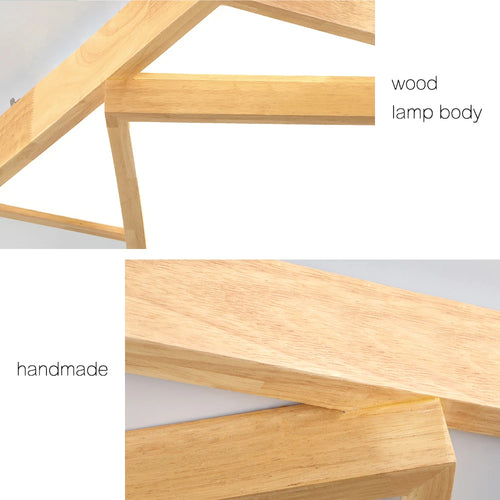 Modern solid wood LED ceiling lights - vue 7 sur 6