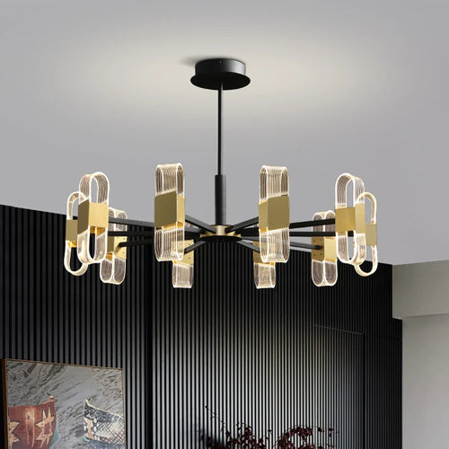 Luxury designer chandelier for elegant Nordic lighting - vue 5 sur 17