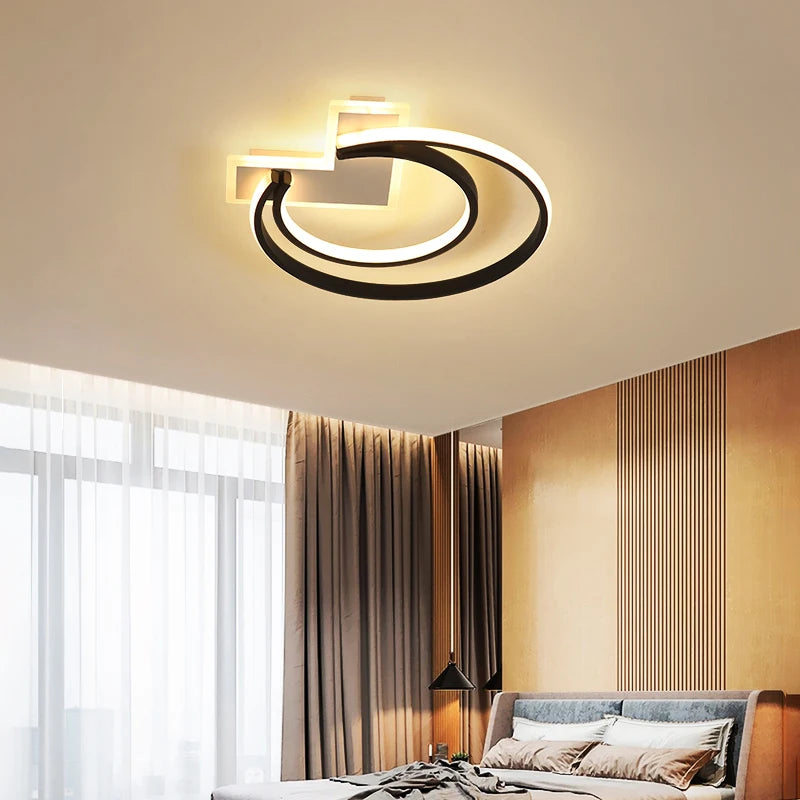 Round LED ceiling light with remote control for modern interiors