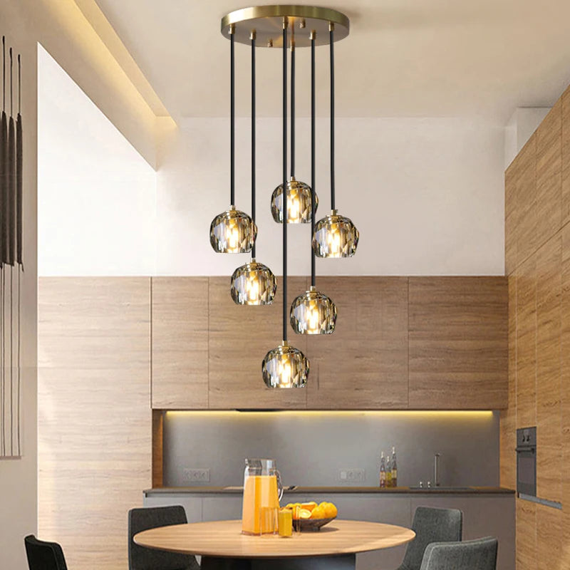 Contemporary crystal chandelier for restaurant, café and bar - vue 3 sur 11