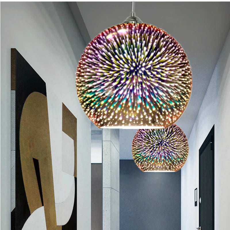 Modern nordic decorative LED pendant lamp fireworks design