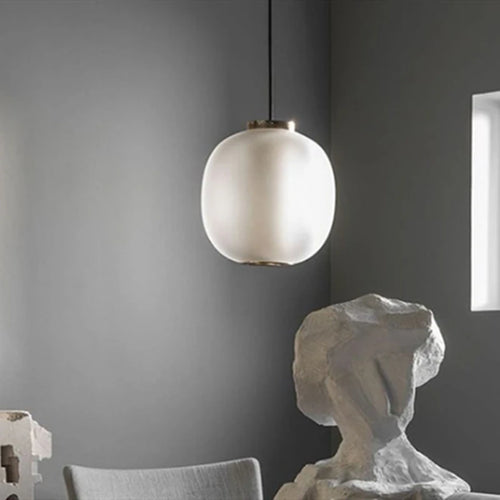 Retro smoked glass pendant light industrial indoor design - vue 3 sur 8