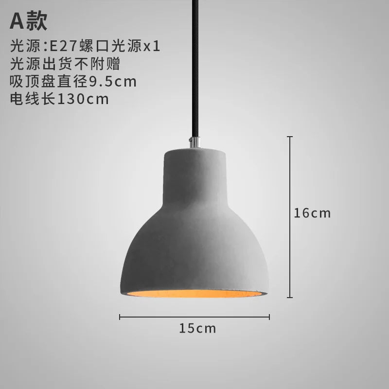 industrial style concrete pendant light for modern decoration - vue 10 sur 13