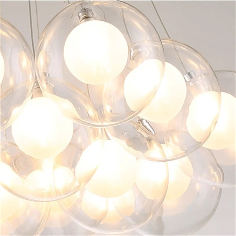 Modern glass LED pendant light for bar or restaurant - vue 6 sur 13