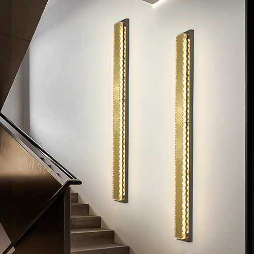 Luxury gold long waterproof wall light for outdoor ambiance - vue 4 sur 10