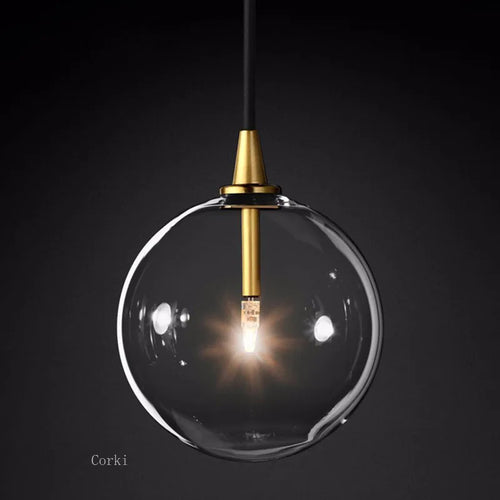 Modern vintage clear glass bubble pendant light - vue 2 sur 9