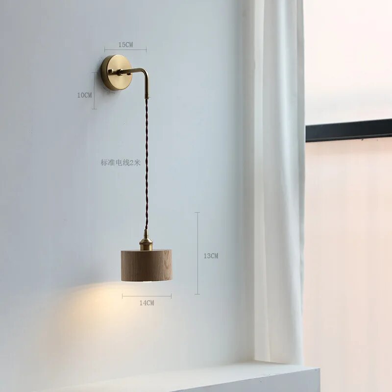 Applique murale en bois avec chaîne à tirer - vue 10 sur 18