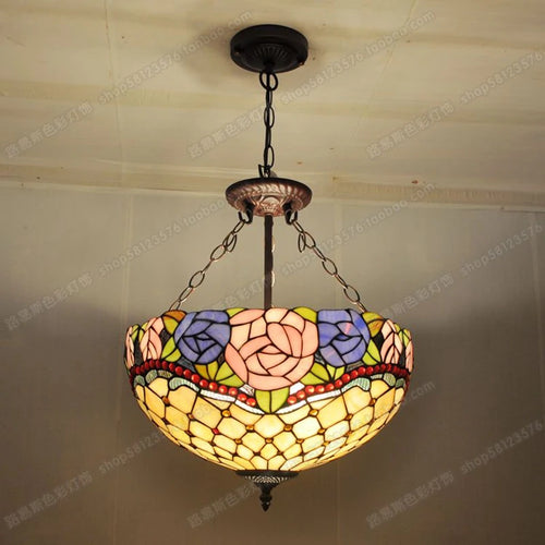 Modern tiffany style chandelier for café, bar and restaurant