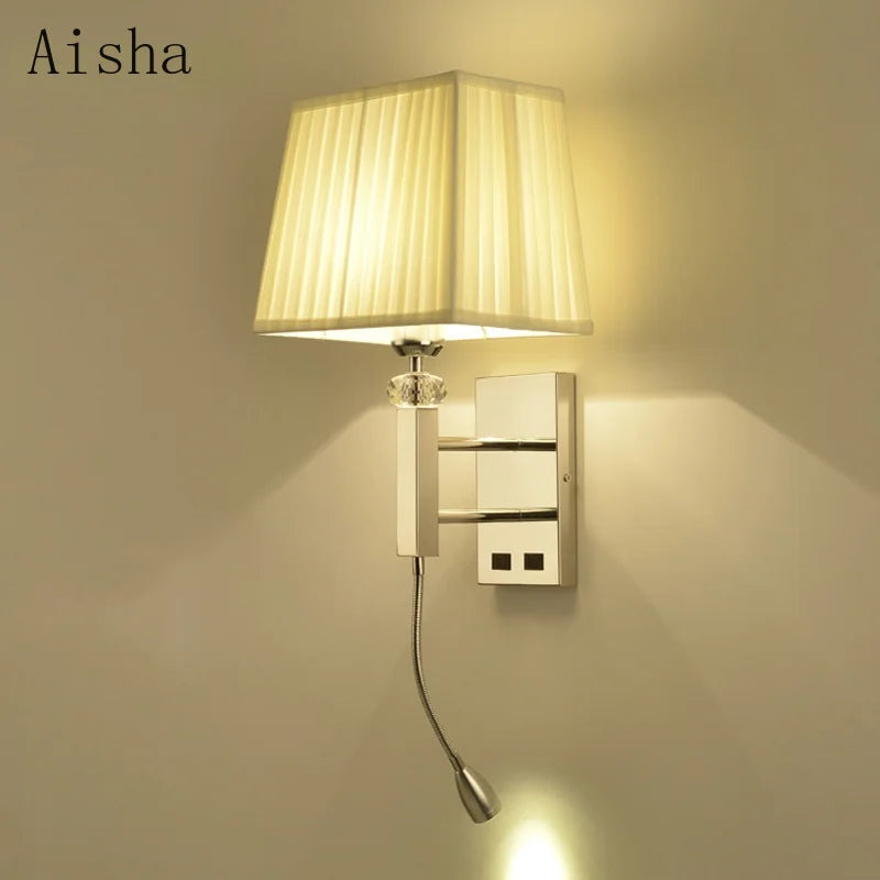 Modern LED wall light in stainless steel for interior decoration