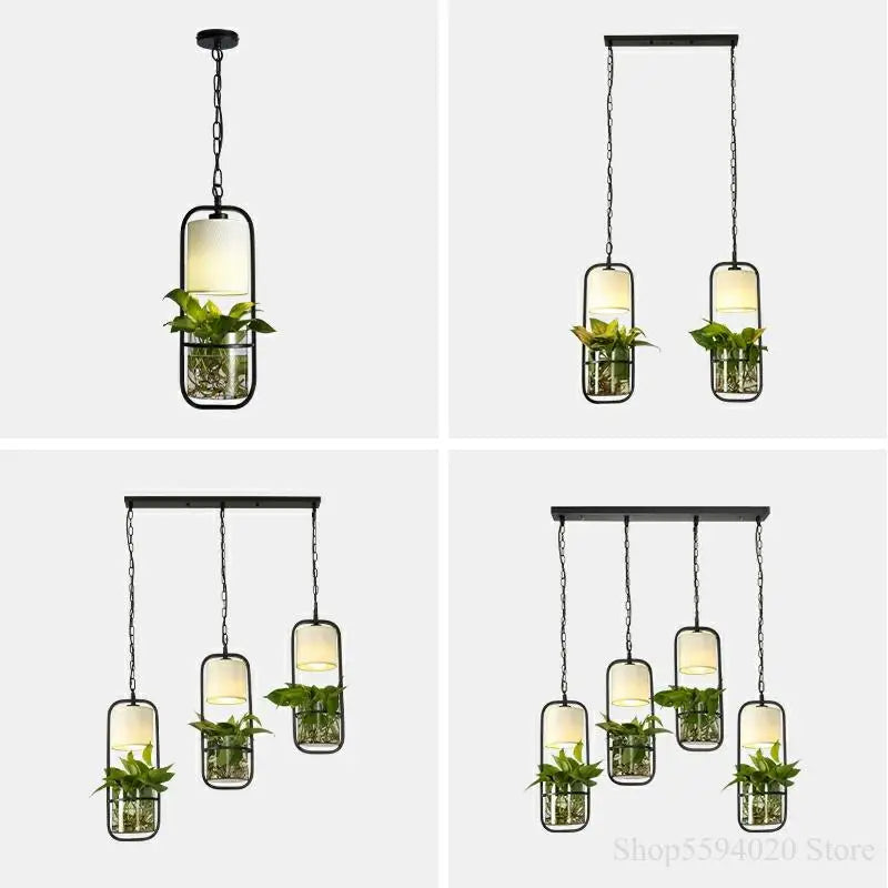 suspension moderne en forme de plante chinoise pour bar et restaurant - vue 5 sur 13