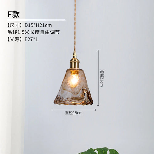 Retro glass pendant light industrial style for decorative interiors