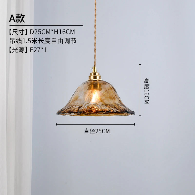 Retro glass pendant light industrial style for decorative interiors - vue 11 sur 11