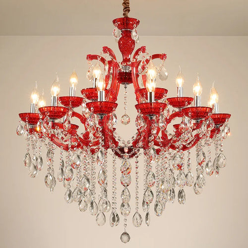Modern iron and glass crystal art deco chandelier pendant light - vue 4 sur 9
