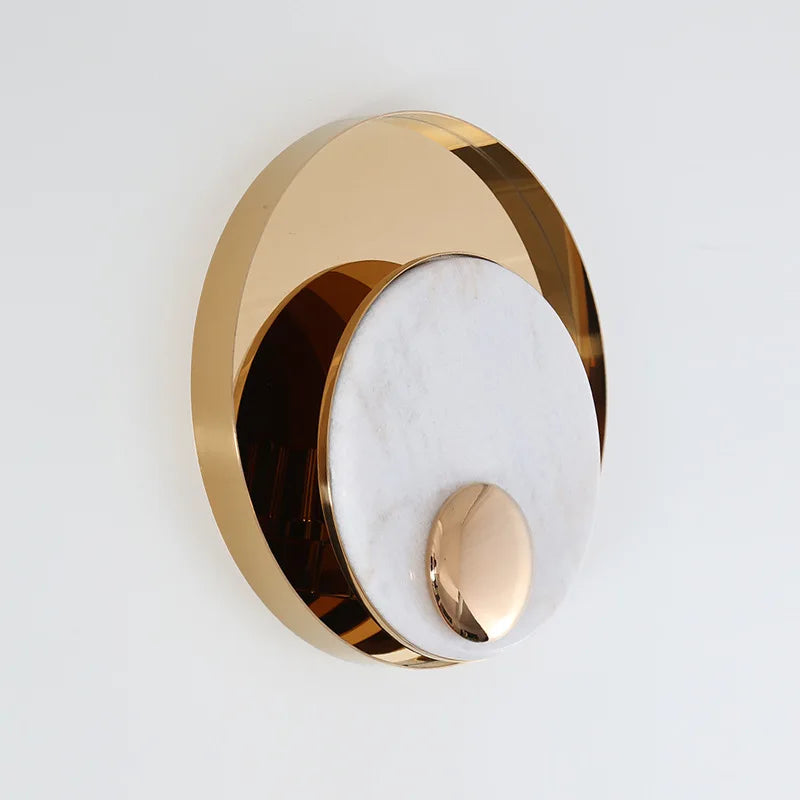 applique murale led en métal et marbre design nordique - vue 5 sur 8