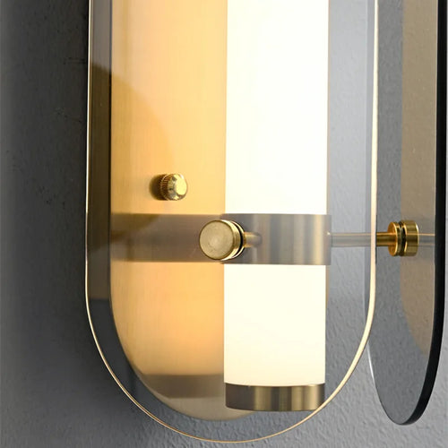 Modern nordic designer glass and mirror decorative wall light - vue 7 sur 9