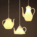 Resin pendant light with teacup and teapot