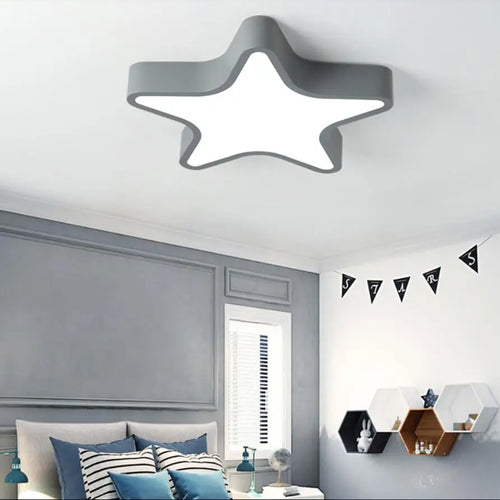 Romantic five-pointed star macaron ceiling light - vue 5 sur 5
