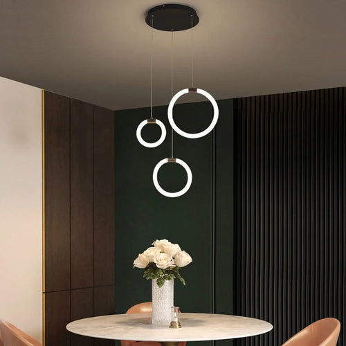 Modern ring chandelier for elegant interior decoration - vue 6 sur 14