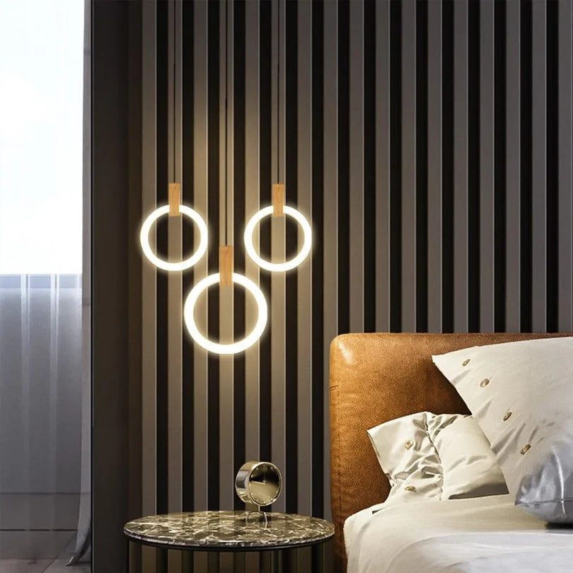 Loft style LED pendant chandelier for staircase - vue 2 sur 17