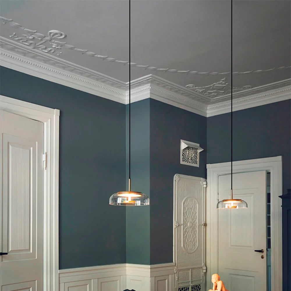 Modern scandinavian luxury designer chandelier round interior lighting - vue 4 sur 10