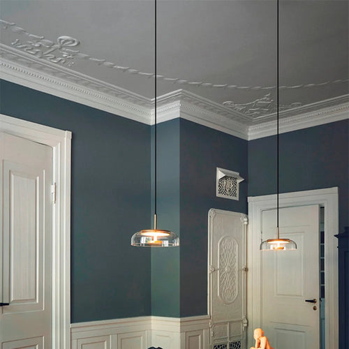 Modern scandinavian luxury designer chandelier round interior lighting - vue 5 sur 10