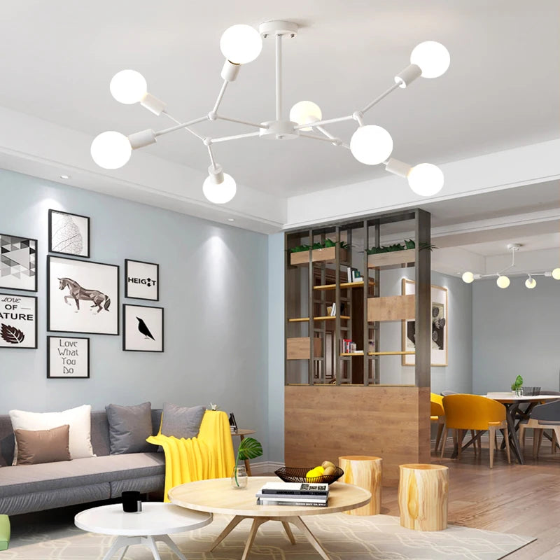 Modern multi-head chandelier for creative interiors - vue 4 sur 27